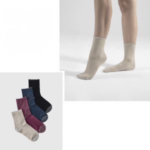 Дамски луксозни къси чорапи "Lurex waves"-Комплект от три чифта